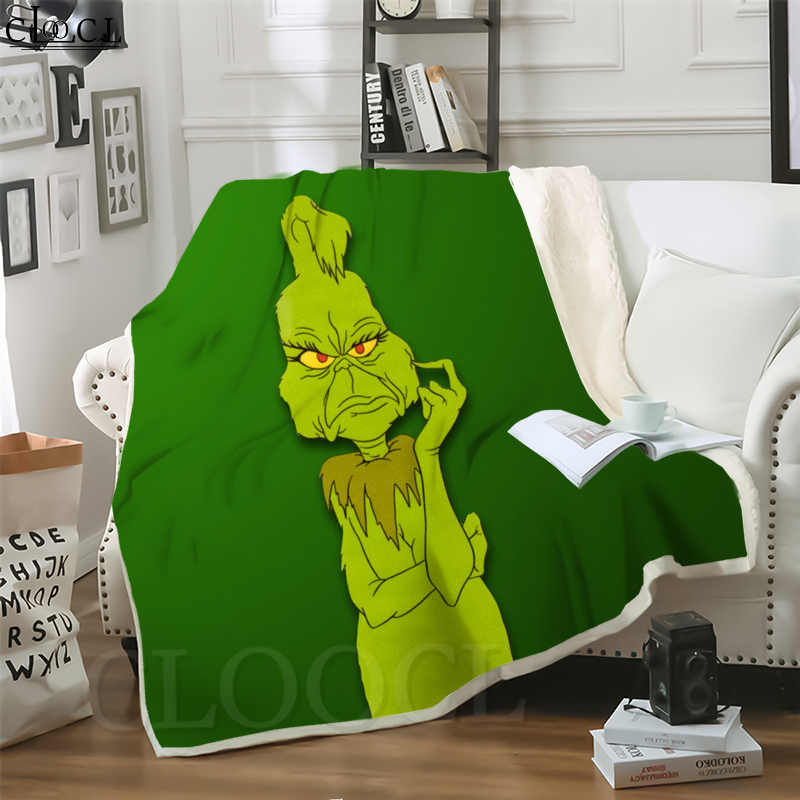 

CLOOCL Hot Movie Grinch Stole Christ The Grinch 3D Print Street Style Air Conditioning Blanket Sofa Teens Bedding Throw Blankets Plush Quilt