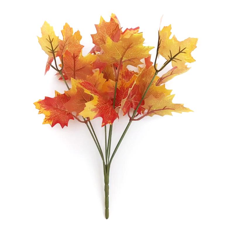 

1/4pcs Simulation Maples Leaves Branches 7 Branches Autumn Fall Maples Leaf Stem Shrubs for Home Kitchen Decoration HG99, 1pcs