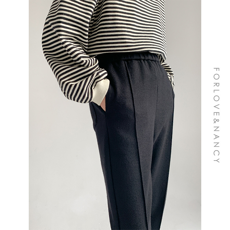 

Women Korean winter casual pants women thick and thin elastic straight leg pants Sports and Entertainment