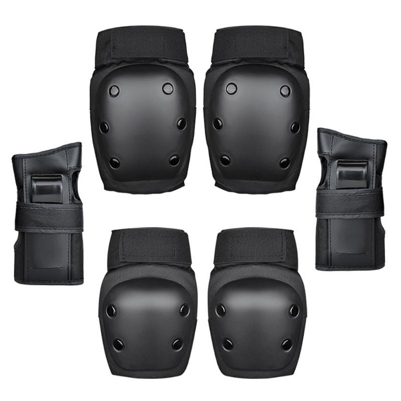 

Elbow & Knee Pads 6Pcs Skateboard Protective Gear Set Wrist Hand Protector For Kids Adult Cycling Roller Rock Climbing, As pic