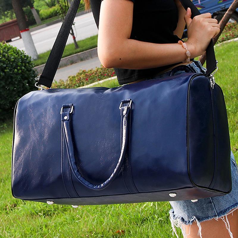 

Male Leather Travel Bag Large Duffle PU Leather Storage Big Fitness Bags Handbag Bag Luggage Shoulder Black Large Capacity1