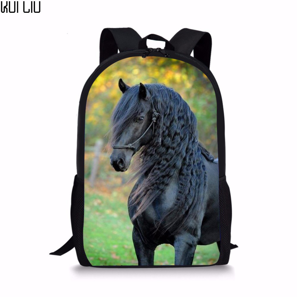 

Customized Online Star Handsome Horse School Bag for Teen Girls Primary Kids Back Pack Tumblr Notebook Satchel mochila infantil Q1109