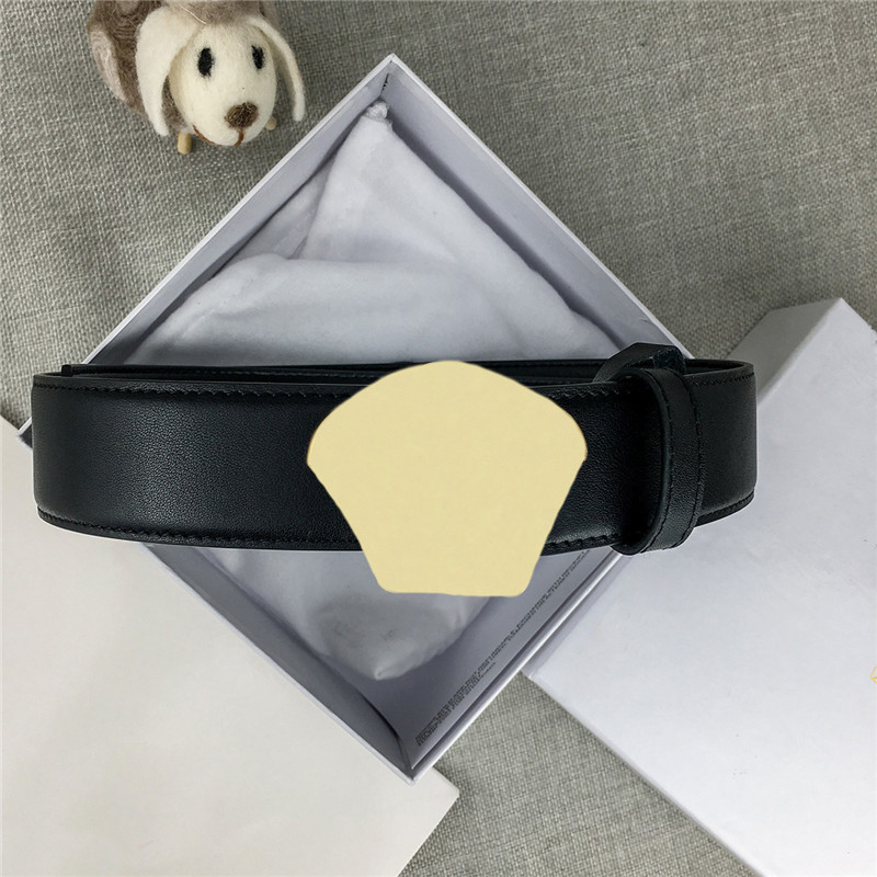 

Width 3.8cm Belts with Box Designer Men's and Women's Leather Belts Smooth Buckle Dress Up Hipster Belts, As pic;width:3.8cm