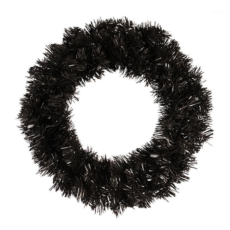 

Pine Wreath Black Wreath Garland for Front Door Window Fireplace Christmas Decoration1