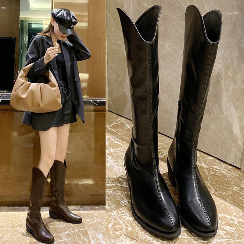 

Boots Booties Woman 2020 Low Heel Round Toe Shoes Sexy Thigh High Heels High Sexy Winter Footwear Boots-women Ladies1