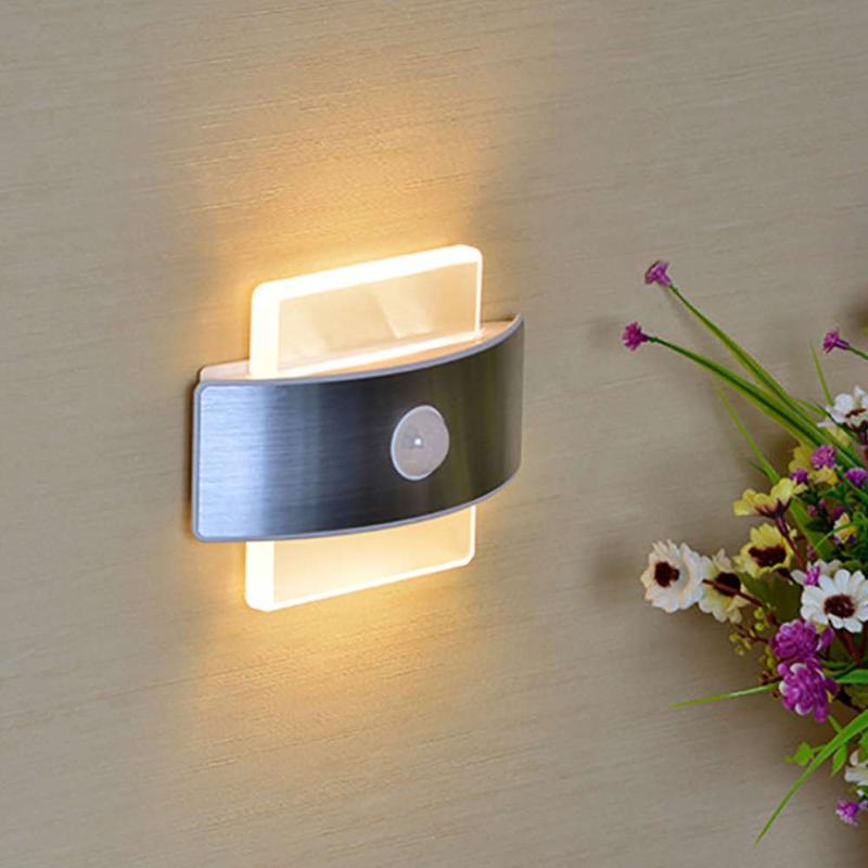

SMD2835 LED Stair Light USB Charging Under Bed Light PIR Sensor Wall Lamp Cupboard Wardrobe Kitchen With 3M Adhesive Tape