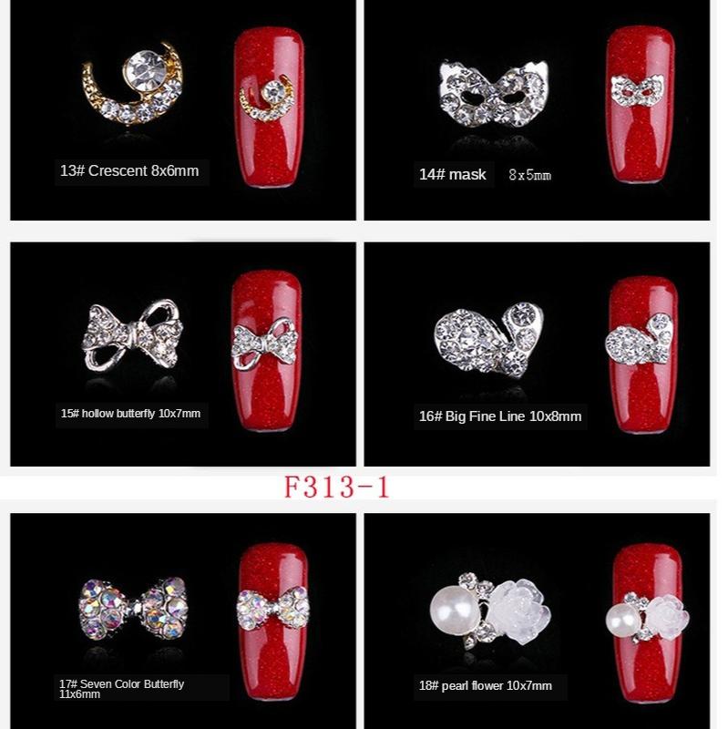 

Ins latest popular nail alloy diamond jewelry DIY Nail alloy jewelry mobile phone stick Diamond Butterfly cartoon