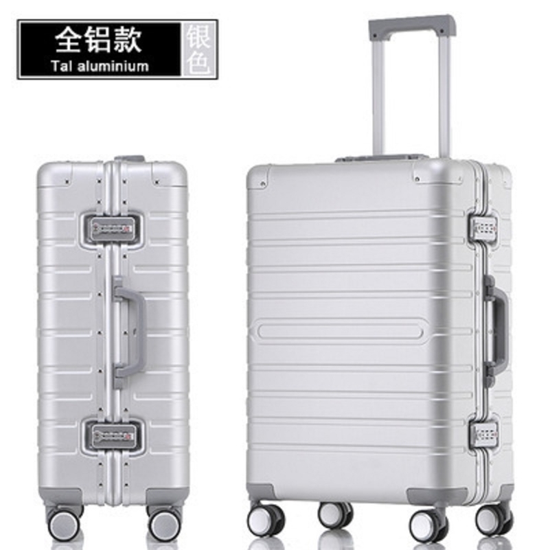 

100% Aluminum-magnesium alloy material high quality 20/24/28 size travel Luggage Spinner brand Travel Suitcase LJ201104