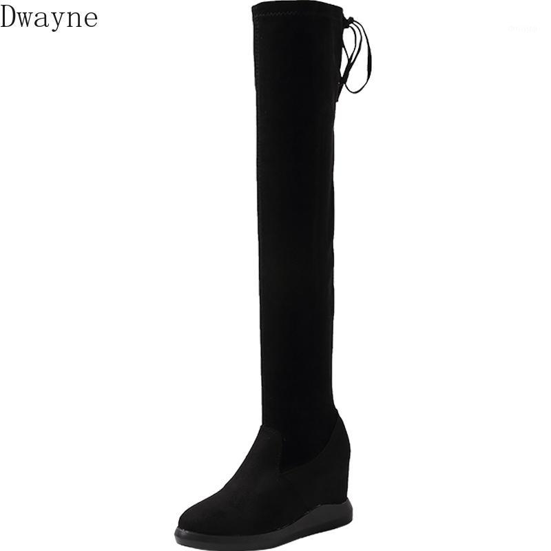 

Over the knee boots women's boots women's shoes 2020 autumn new retro inside increased1, Black