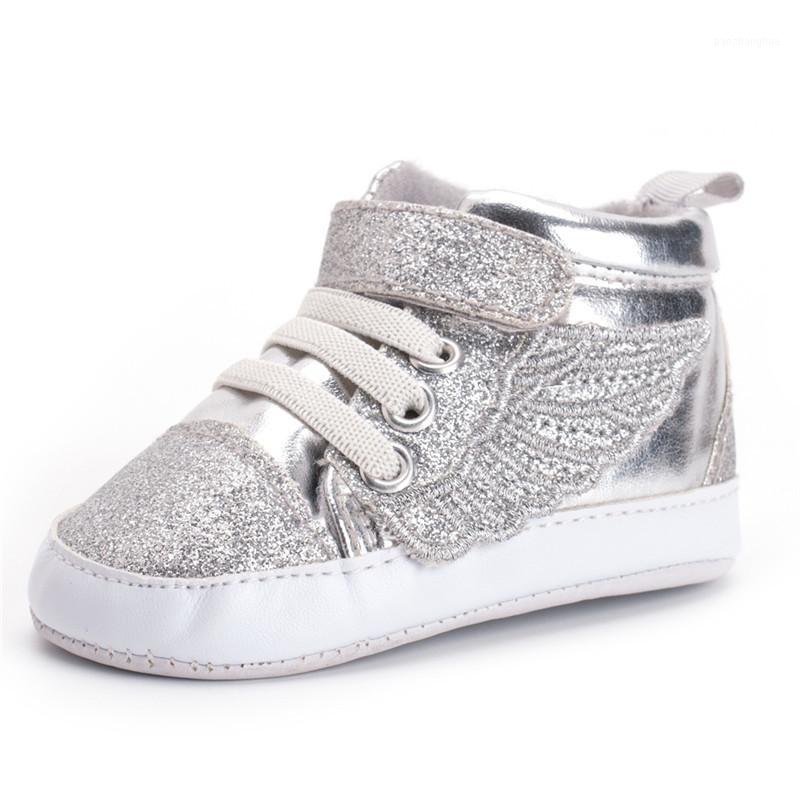 

New Infant Girl Boy Shoes Anti-slip New Born Baby Shoes Casual walking super quality Sliver Wing bebek ayakkabi A0051, As pic