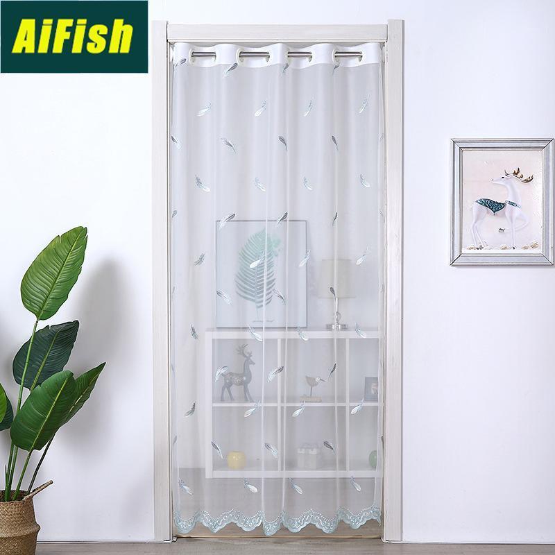 

European-Style Embroidered Feather Tulle Door Curtains Used In Bedroom Living Room Bay Window Door And Window Curtains M158-31, Color 1 tulle