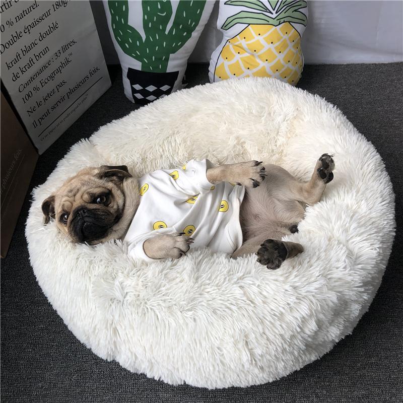 

Super Soft Pet Bed Kennel Dog Round Cat Winter Warm Sleeping Bag Long Plush Puppy Cushion Mat Portable Cat Supplies