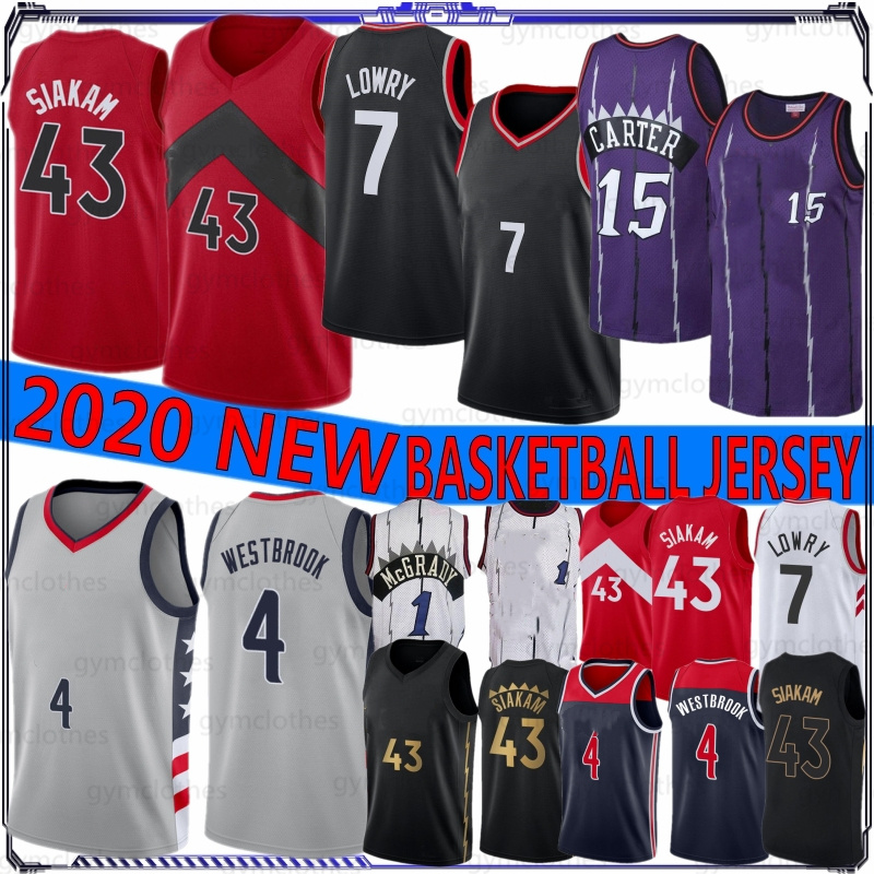 

Kawhi 2Leonard NEW Pascal 43 Siakam Fred 23 VanVleet Kyle 7 Lowry 15 Carter NCAA Basketball Jerseys 4 Westbrook 1 McGrady 20 patch Stitched, Menglong