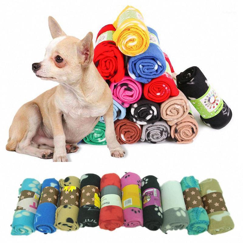 

60*70cm Pet Blanket Mat Soft Warm Fleece Print Design Pet Puppy Dog Cat Mat Bed Sofa Warm Product Cushion Cover Towel1, Blue