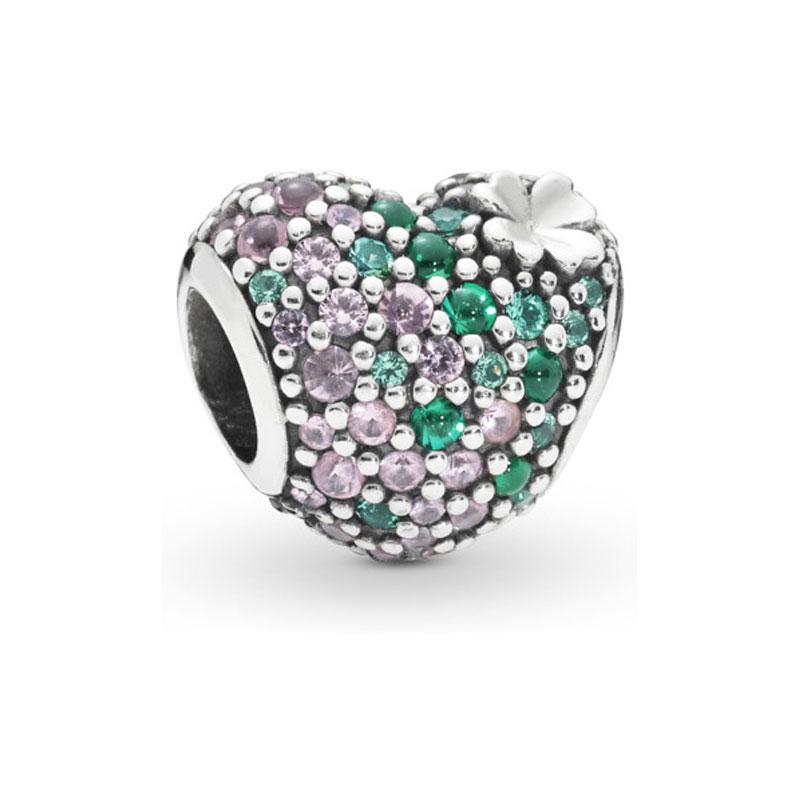 

Factory wholesale 925 Sterling Silver Gleaming Clover Heart Charm Bead For European Jewelry Charm Bracelets