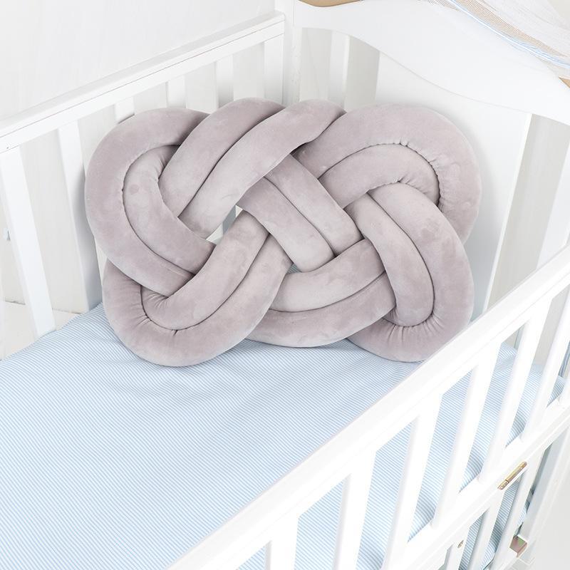 

Baby Room Decor Pillow Knot Crib Pad Bed Cushion Comfortable Soft Pillows for Baby Nursery1, Red