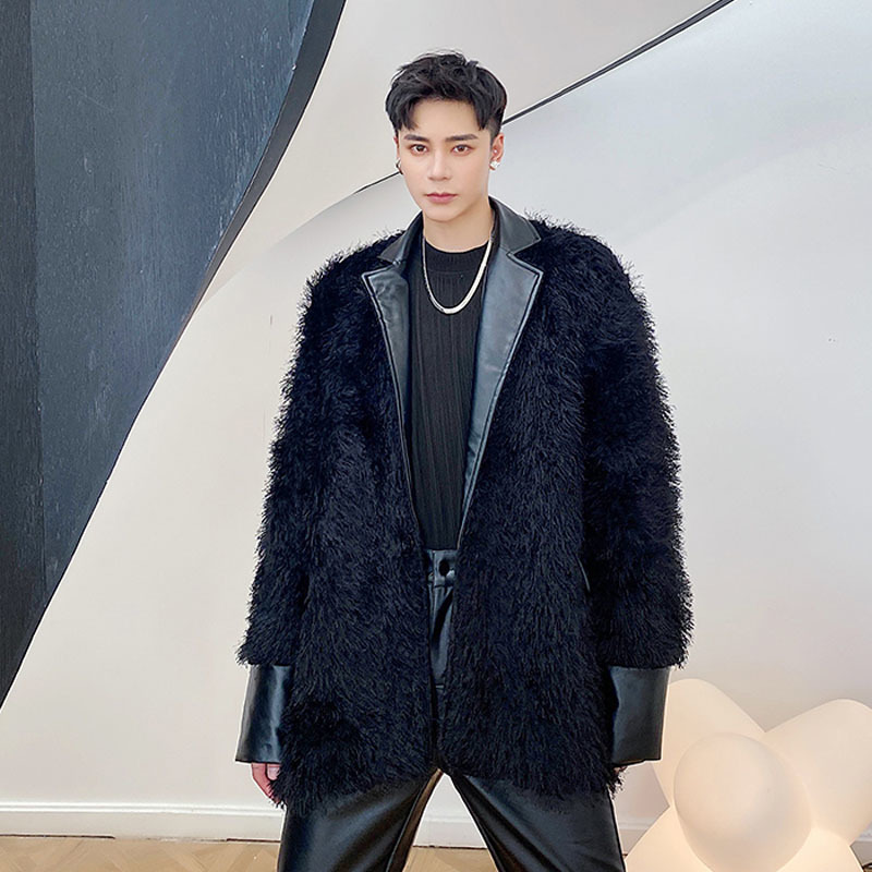 

2020 Winter Men Ferret Skin Splits Vintage Leather Suit Outerwear Men's Jacket Fashion Phase Fur Coat Yj6f, 9981