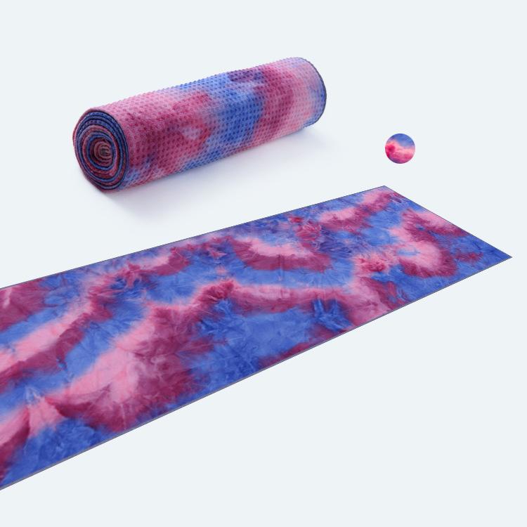 

Yoga Towel Mat,Yoga Mate Towel with Non Slip Resin Particles Backside,Ideal for Hot Yoga & Pilates,Portable Beach, Blue