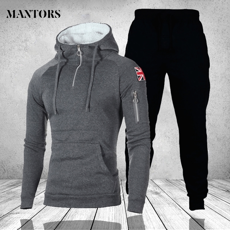 

Mens Hoodies Sets Autumn Solid Track Suit Male Hooded Sweatshirt Sweatsuit Tracksuit Men Clothing Casual Sportswear Jogger Pants 201118, Bsdw25-z33 lightgrey