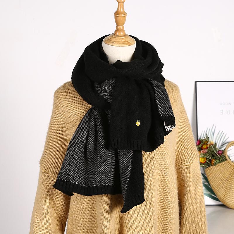 

Winter Wool Knitted Scarf Warm Soft Women Keep Warm Bufandas Cachecol Cotton Scarves Men New Lady Scarf Gifts Cute