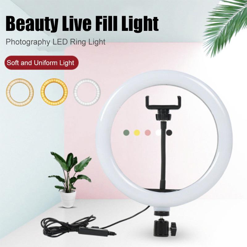 

10 inch 26 cm Live Streaming Fill Light Mini LED Selfie Lamp Studio Photography Photo Lighting Makeup Ring Light With Phone Clip