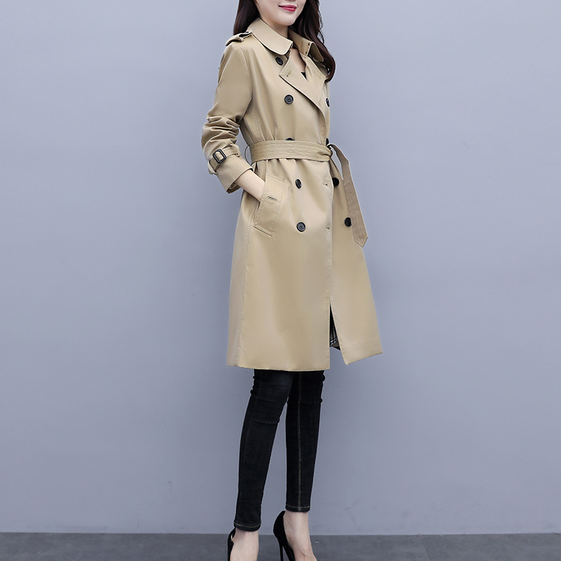 

2021 New High Autumn ladies double fashion breasted women's quality jacket, Khaki.