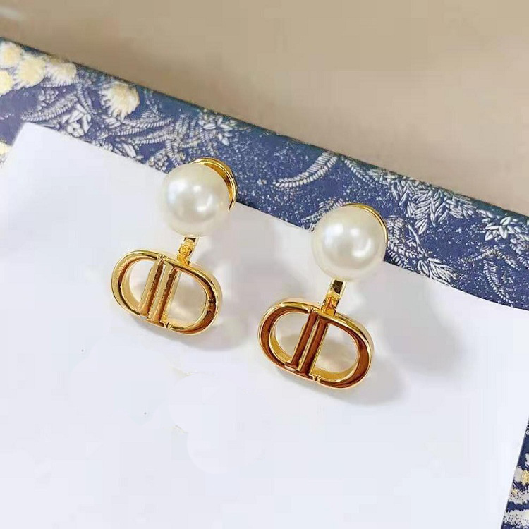 

Have stamp fashion D letter hoop earrings aretes orecchini for women party wedding lovers gift jewelry engagement with box