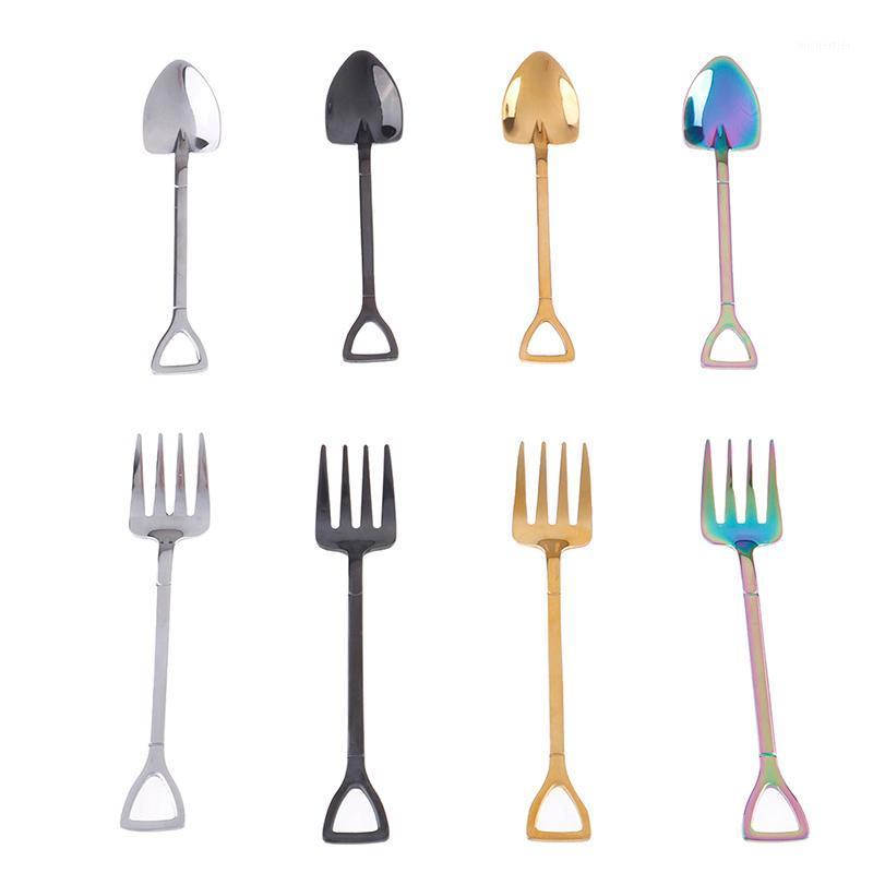 

1PCS Shovel Shaped Dessert Forks Ice Cream Sugar Teaspoon Kids Interesting Toys Stainless Steel Coffee Spoon Bar Home1