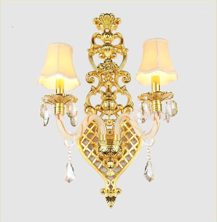 

2-arm European Led Alumunum Wall Lights Tv Background Wall Lamps Hotel Lobby Large Lamp Bar Ktv Project Crystal lighting1