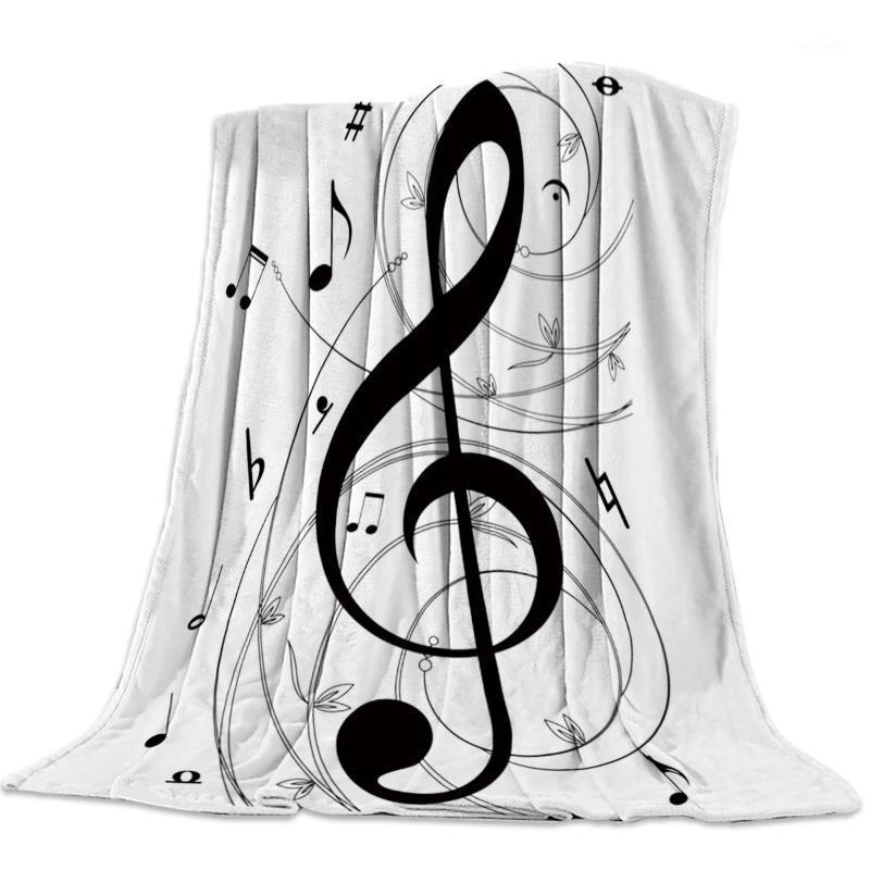 

Soft Warm Coral Fleece Blanket Music Symbol Black And White Art Winter Sheet Bedspread Sofa Throw Light Thin Flannel Blankets1