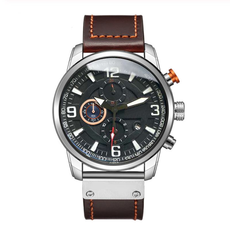 

Relógio Luxury Men Classic automatic Mechanical Watch Self-Winding Skeleton Black Leather Strap Wrist Watch Designer Military Pilot Watches, No.6