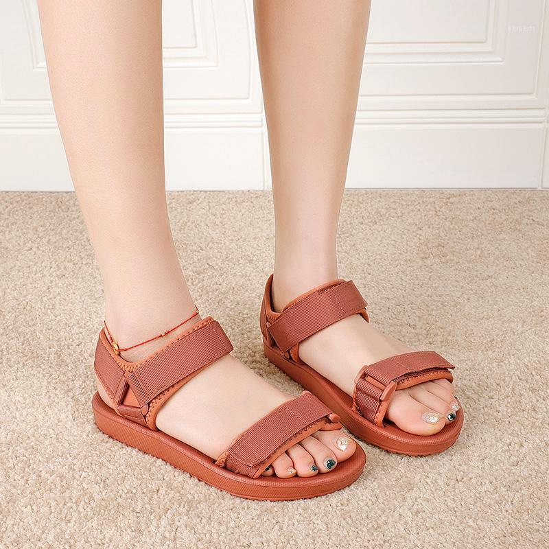

Summer Sandals Women Leather Classic Roman Open-toed Slipper Flat Beach Rubber Shoes Flip Flop Water Sandals Femmes Chaussures1, Red
