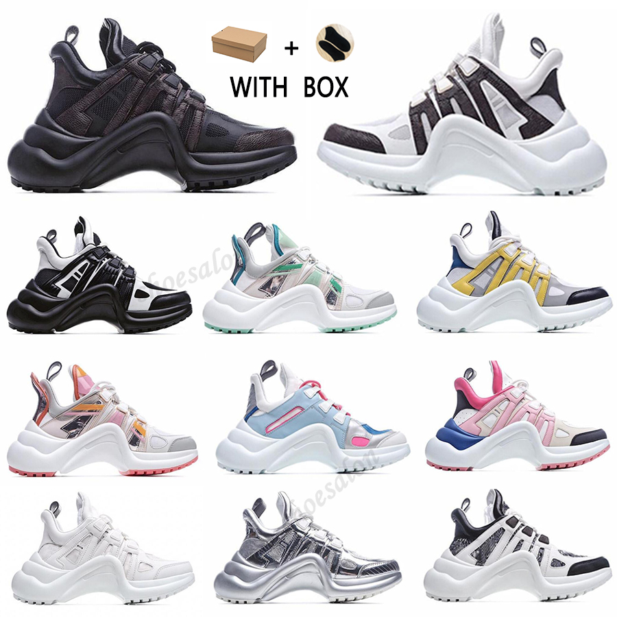 

2021 new fashion casual block archlight genuine leather dad shoe sneakers shoes mesh black breathable bows platform popular stylis shoes #52, Box