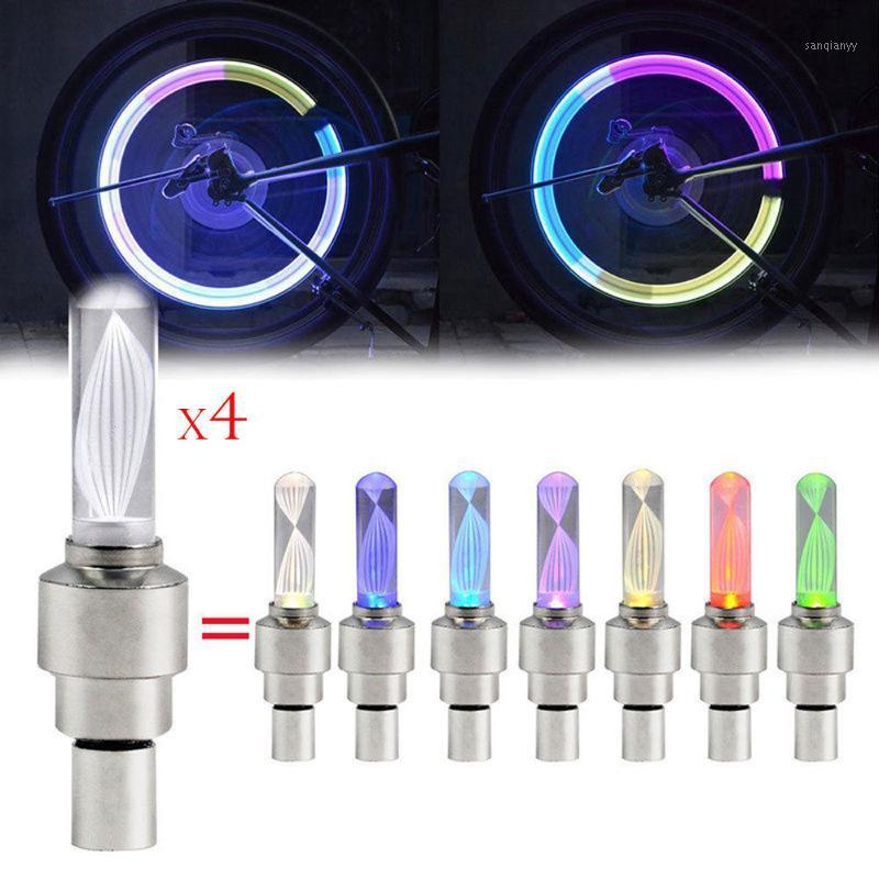 

4pcs Bike Car Motor Wheel Tyre Tire Cap LED Light Spoke Flashing Lamp Night Cycling Warning Lights Bicycle Accessories1