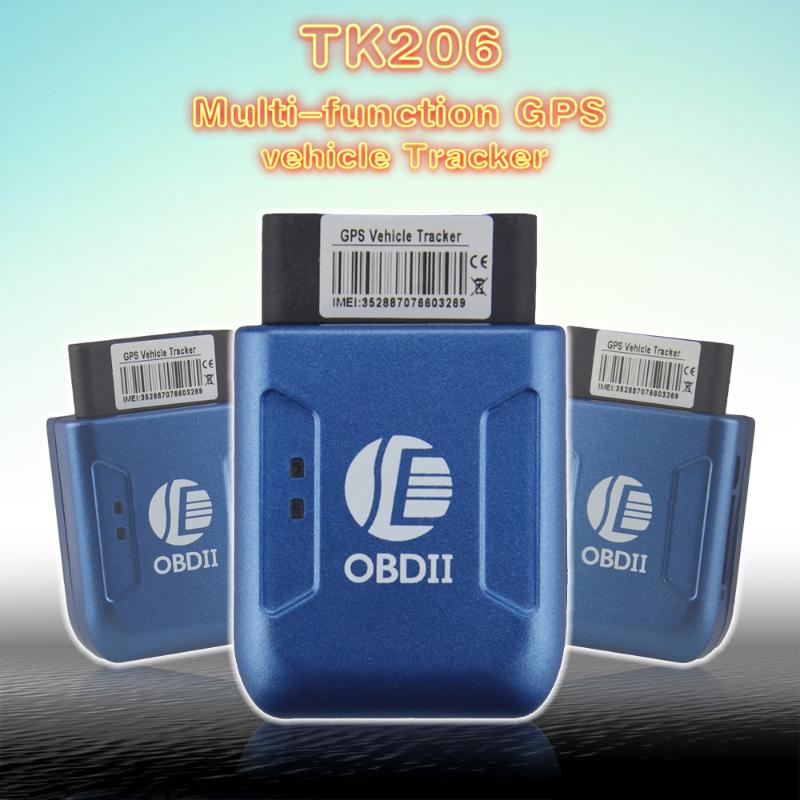 

TK206 OBD2 GPS GPRS Real Time Tracker Car Vehicle Tracking System With Geofence Protect Vibration Cell Phone SMS Alarm Alert