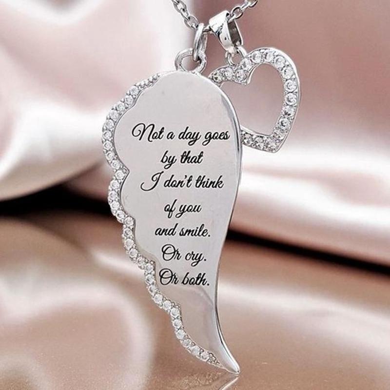

Heart Shaped Angel Necklace Glamour Necklace Part Of My Heart Living In Heaven Gift To daughter's Girlfriend Woman