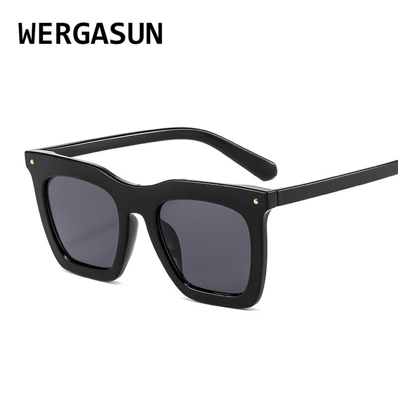 

WERGASUN 2021 Square Fashion Luxury Sunglasses Women Brand Designer Man/Women Glasses Classic Vintage Outdoor