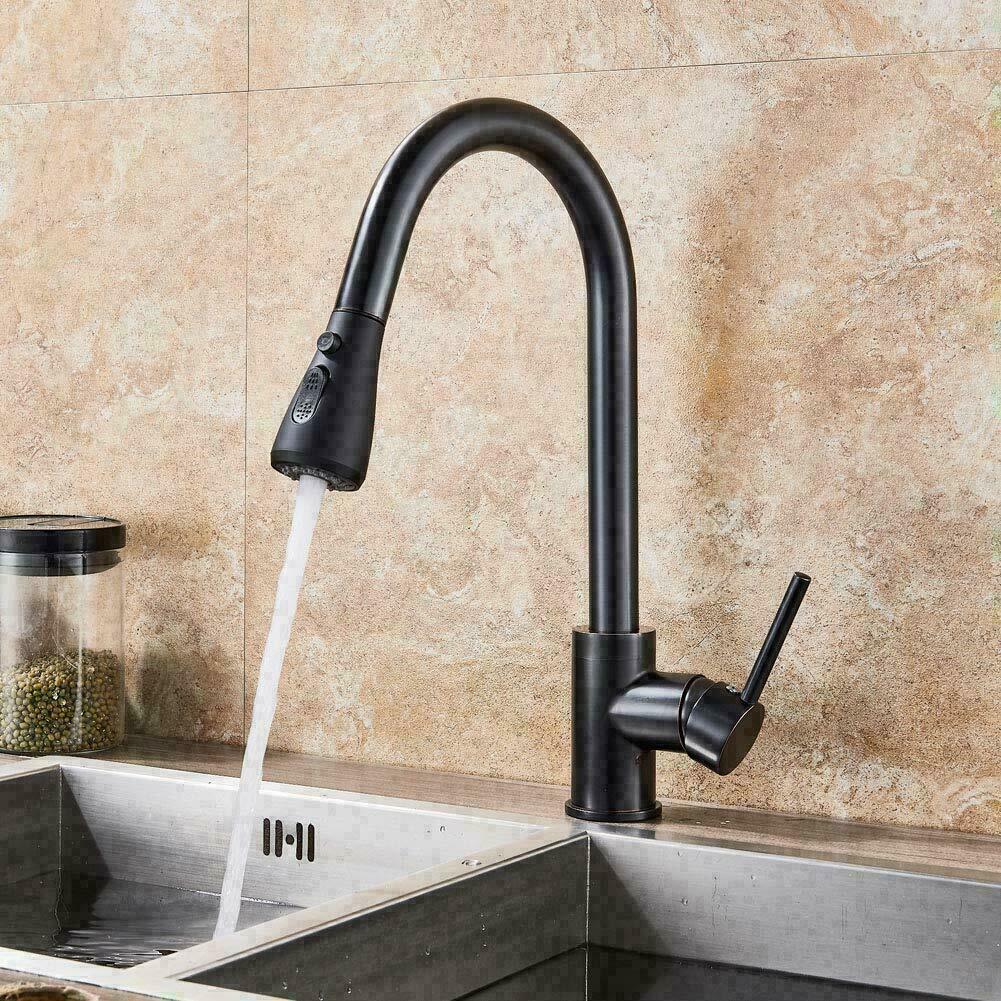 

Kitchen Sink Faucet Single Handle Pull Out Sprayer With 10" Cover