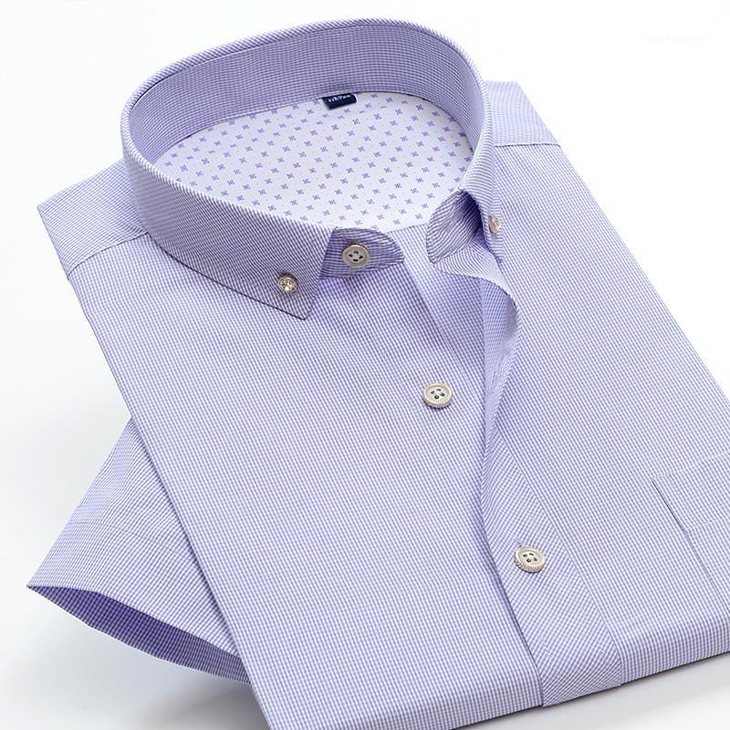 

Plaid Short-sleeve formal new large men Summer Cotton high quality men's fashion obese shirt plus size -9XL10XL 38-50 730861, 77088