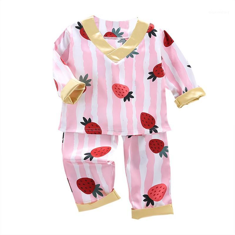 

2pcs Kids Pajamas Set Spring Autumn Baby Girls Boys Clothes Casual Children's Sleepwear Set Print Long Sleeve Blouse Tops+Pants1
