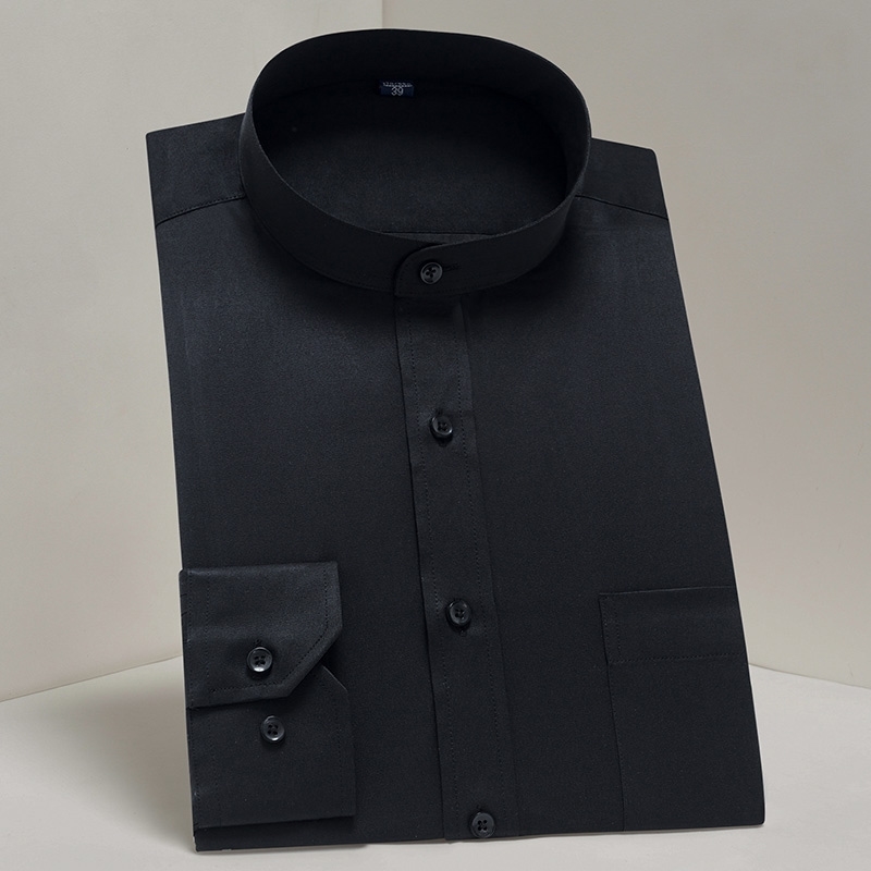 

new classic mandarin collar long sleeved slim fit soft quality non-iron easy care mens dress shirts for work /party/meeting 201123, 19151