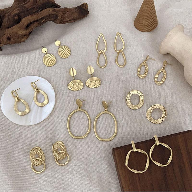 

Vintage Metal Earrings Irregular Geometric Drop Earrings Brincos Fashion for women 2020 statement drop jewelry1