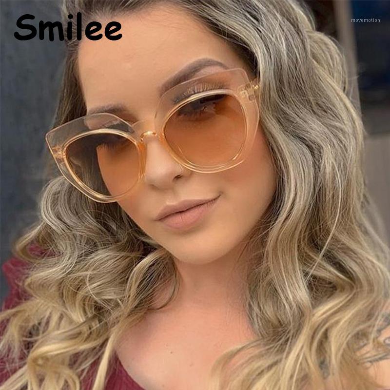 

New Fashion Oversized Cat Eye Sunglasses Women Designer Luxury Transparent Frame Sun Glasses Vintage Gradient Lens UV4001