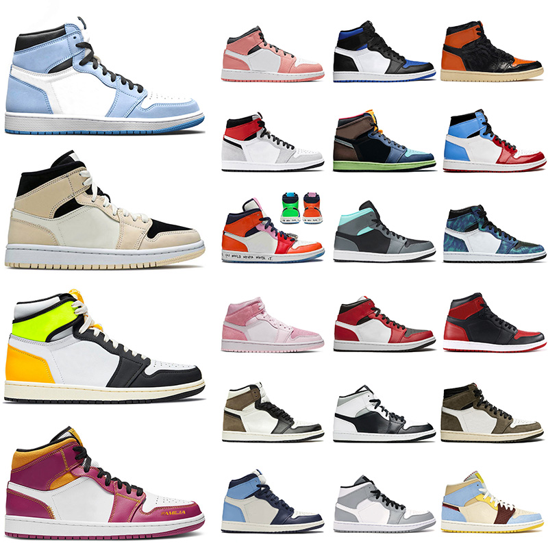 

Hot Basketball Shoes Barely Orange High OG Volt Jumpman 1 1s Men Women Sneakers Grey Aqua Trainers University Blue Familia Obisidian, #24 fearless 36-46