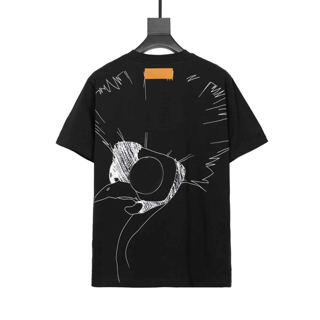

New Stylist 21SS Mens T Shirt Fashion T-shirt Top Quality High Street Elements Women Tee Casual Mens Shirt Size -XL, Black