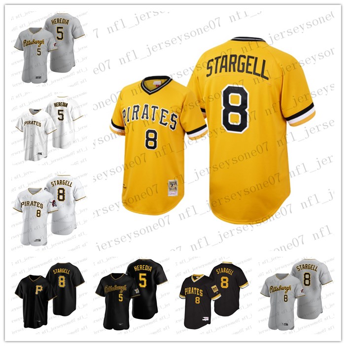 

2020 Custom Men womens youth Pittsburgh Pirates 5 Guillermo Heredia 8 Willie Stargell black yellow Replica Home Jersey