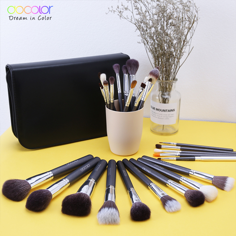 

Docolor 29pcs Makeup Brushes Set Cosmetic Foundation Powder Blush Eye Shadow Lip Blend Make Up Brush with Bag pincel maquiagem 201009