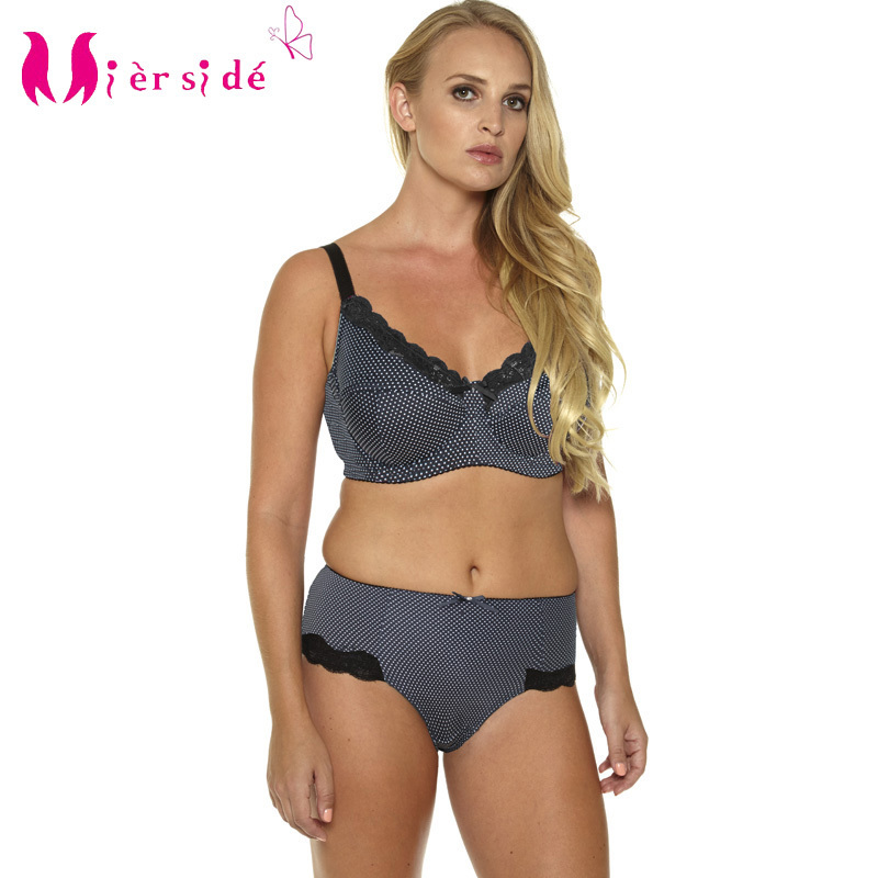 

Mierside Hot Women Sexy Underwear Big Size Printing Plus Bra Set 36-46C/D/DD/DDD/E/F/G sexy casual brief and bralette BL953P Set Y200708, Red;black