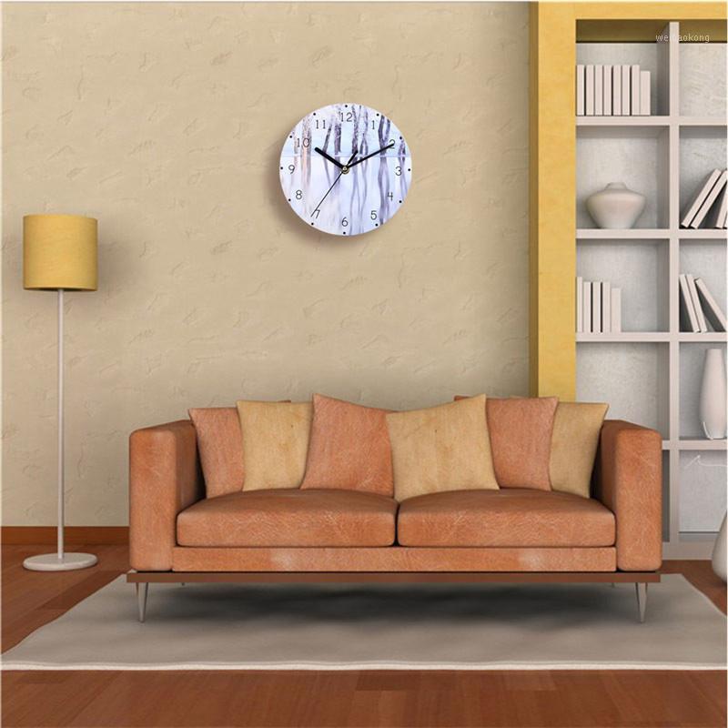 

2019 New Wooden MDF Round Wall Clock European Wooden MDF Wall Clock Living Decorations Clocks Large Decorative @C1