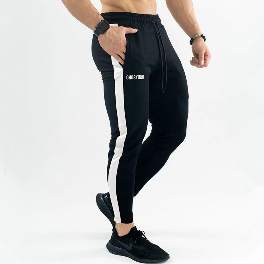 

Black Joggers Sweatpants Men Casual Skinny Cotton Trackpants Gyms Fitness Workout Trousers Male Sportswear Pencil Pants T200507, Red